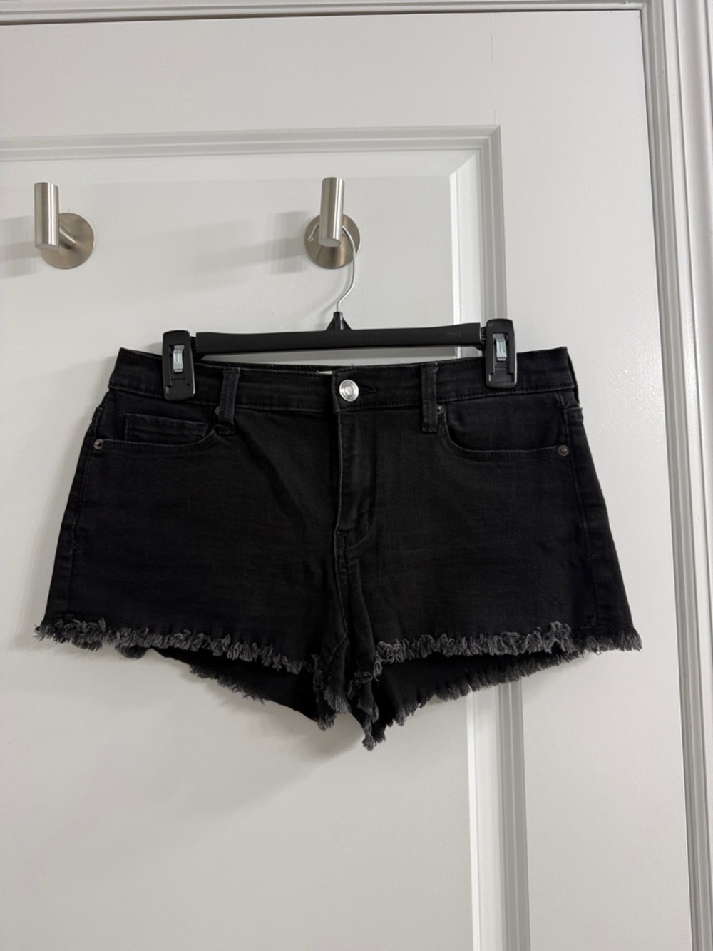 Mudd Black Frayed Hem Jean Shorts